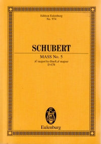 Schubert Mass No 5 Ab Major D678 Pocket Score Sheet Music Songbook
