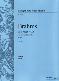 Brahms Serenade No 2 A Major Op16 Full Orch Score Sheet Music Songbook