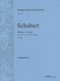 Schubert Mass Ab D678 Jost Study Score Sheet Music Songbook