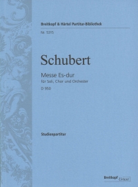 Schubert Mass Eb D950 Jost Study Score Sheet Music Songbook