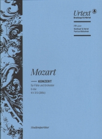 Mozart Concerto G K313 Flute & Orchestra Study Sc Sheet Music Songbook