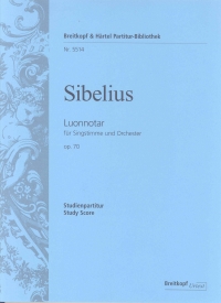Sibelius Luonnotar Op70 Voice & Orchestra Study Sc Sheet Music Songbook