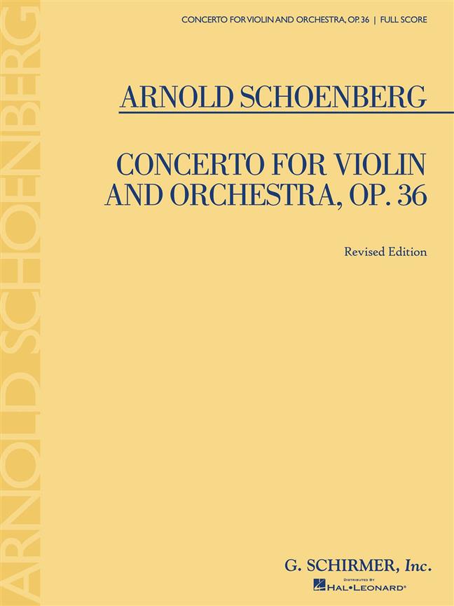 Schoenberg Concerto For Violin & Orchestra Score Sheet Music Songbook