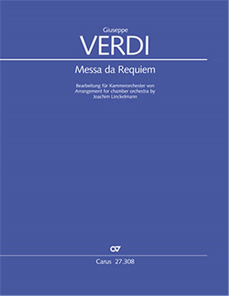 Verdi Messa Da Requiem Chamber Orchestra Score Sheet Music Songbook