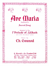 Ave Maria Bach/gounod D Sheet Music Songbook