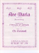 Ave Maria Bach/gounod F Sheet Music Songbook