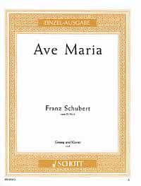 Ave Maria Schubert Op56/6 Key G Low Sheet Music Songbook