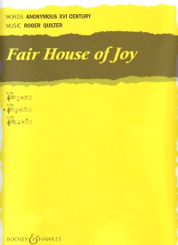 Fair House Of Joy Roger Quilter Bb Voice & Piano Sheet Music Songbook