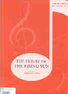 House Of The Rising Sun The Animals Sheet Music Songbook