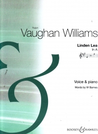 Linden Lea Vaughan-williams Key A Sheet Music Songbook