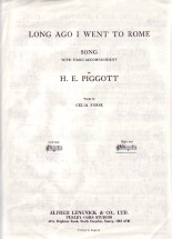 Long Ago I Went To Rome Piggott Key E (high) Sheet Music Songbook