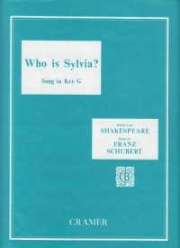 Who Is Sylvia? Schubert Key G Sheet Music Songbook