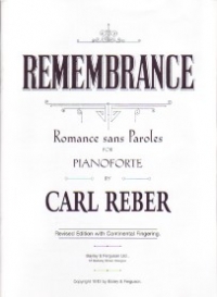 Remembrance (romance Sans Paroles) Reber Piano Sheet Music Songbook