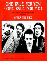 One Rule For You (one Rule For Me) After The Fire Sheet Music Songbook