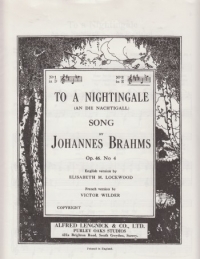 To A Nightingale Brahms Key E Sheet Music Songbook