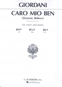 Caro Mio Ben (dearest Believe) Low Cmaj Sheet Music Songbook