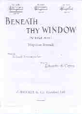 Beneath Thy Window (o Sole Mio) Capua Key Eb Sheet Music Songbook