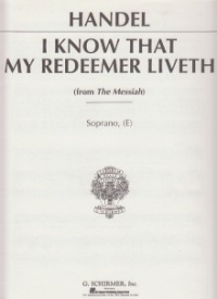 I Know That My Redeemer Liveth Messiah Sop E Sheet Music Songbook