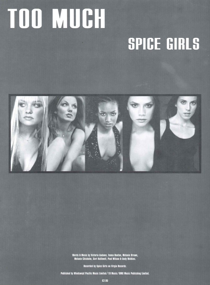 Too Much Spice Girls Sheet Music Songbook