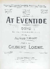 At Eventide In F Loewe Sheet Music Songbook