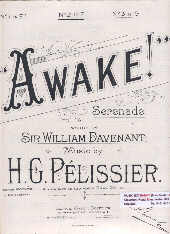 Awake In F Pelissier Sheet Music Songbook