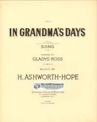 In Grandmas Days Ashworth-hope Sheet Music Songbook