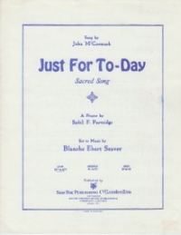 Just For Today Ebert Seaver Key Of Bb To Eb Sheet Music Songbook