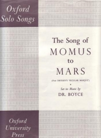 Song Of Momus To Mars Boyce Sheet Music Songbook