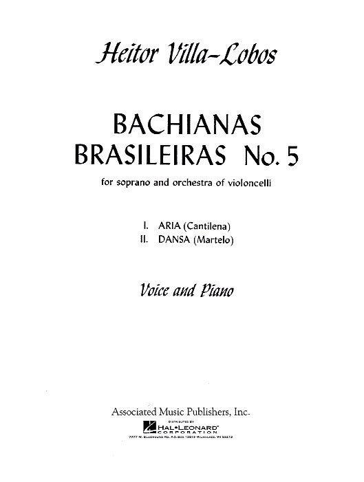 Bachianas Brasileiras 5 Aria Soprano Villa Lobos Sheet Music Songbook