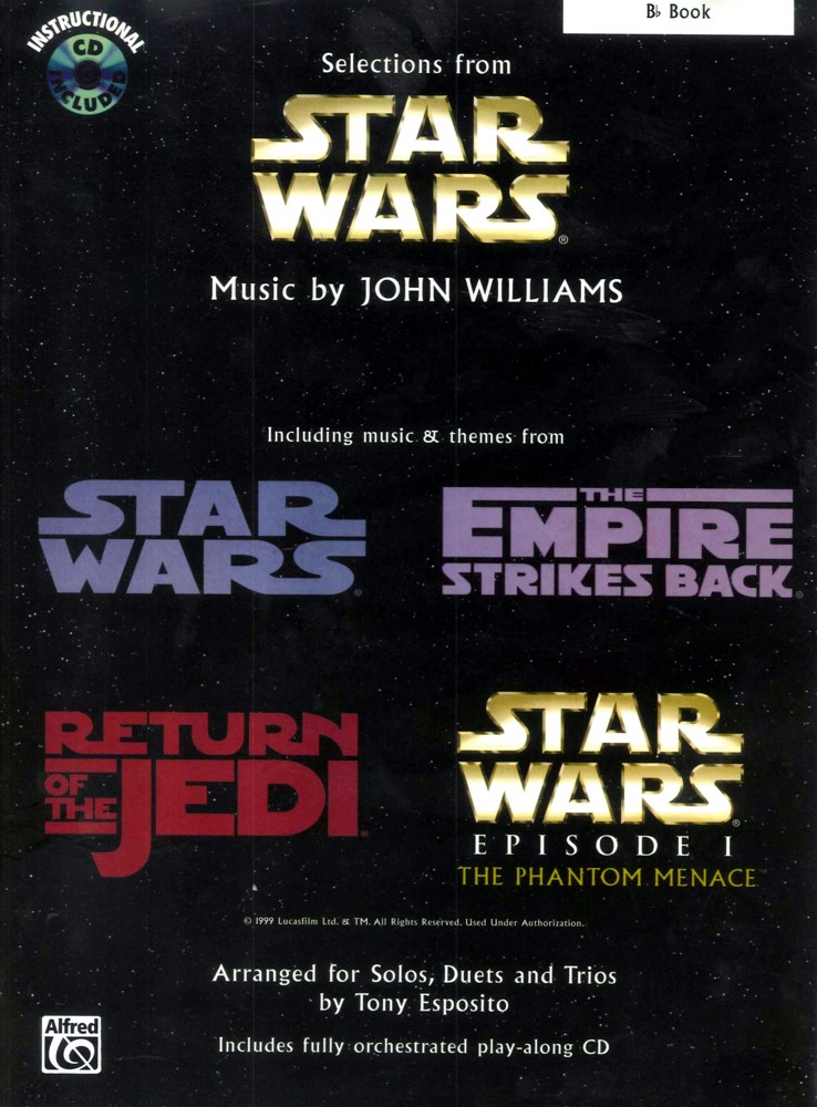 Star Wars Selections 4 Movies Bb + Cd Sheet Music Songbook