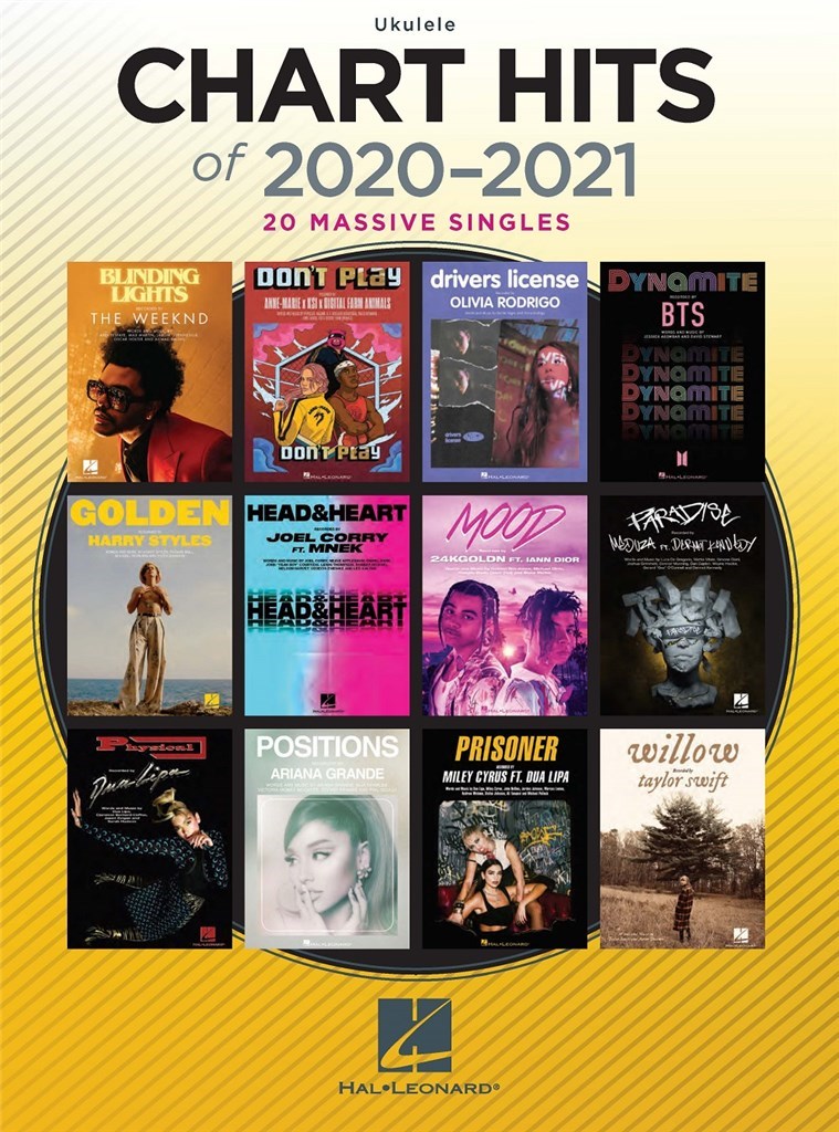 Chart Hits Of 2020-2021 Ukulele Sheet Music Songbook