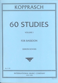Kopprasch Studies (60) Vol 1 Kovar Bassoon Sheet Music Songbook