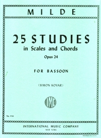 Milde Studies In Scales & Chords (25) Op24 Bassoon Sheet Music Songbook