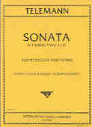 Telemann Sonata F Min Bassoon Sheet Music Songbook