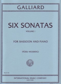 Galliard Sonatas (6) Vol 1 Bassoon Sheet Music Songbook