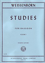 Weissenborn Studies Op8 Book 1 (kovar) Bassoon Sheet Music Songbook