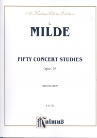 Milde Concert Studies (50) Op26 Bassoon Sheet Music Songbook