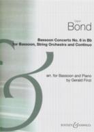 Bond Concerto No 6 Bb Finzi Bassoon & Piano Sheet Music Songbook