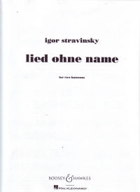 Stravinsky Lied Ohne Nahme For 2 Bassoons Sheet Music Songbook