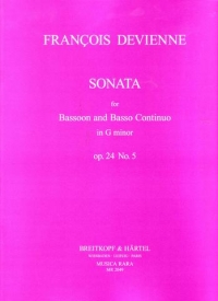Devienne Sonata Op24 No 5 Gmin Bassoon Sheet Music Songbook