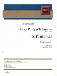 Telemann 12 Fantasias Hawkins Bassoon Sheet Music Songbook