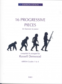 16 Progressive Pieces Denwood Bassoon & Piano Sheet Music Songbook