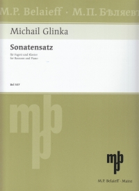 Glinka Sonatensatz G Minor Bassoon & Piano Sheet Music Songbook