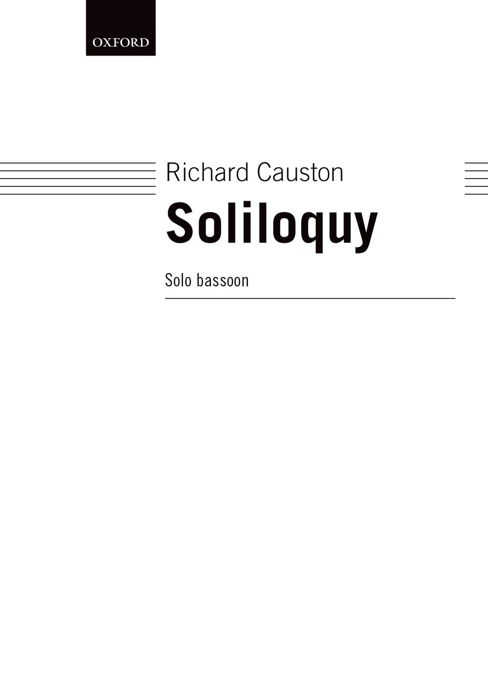 Causton Soliloquy Solo Bassoon Sheet Music Songbook