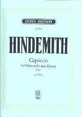 Hindemith Capriccio A Op8/1 Cello Sheet Music Songbook