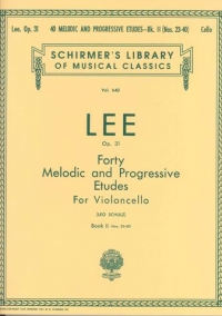 Lee Melodic & Progressive Etudes Op31 Book 2 Cello Sheet Music Songbook