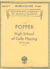 Popper High School Of Cello Playing 40 Etudes Op73 Sheet Music Songbook