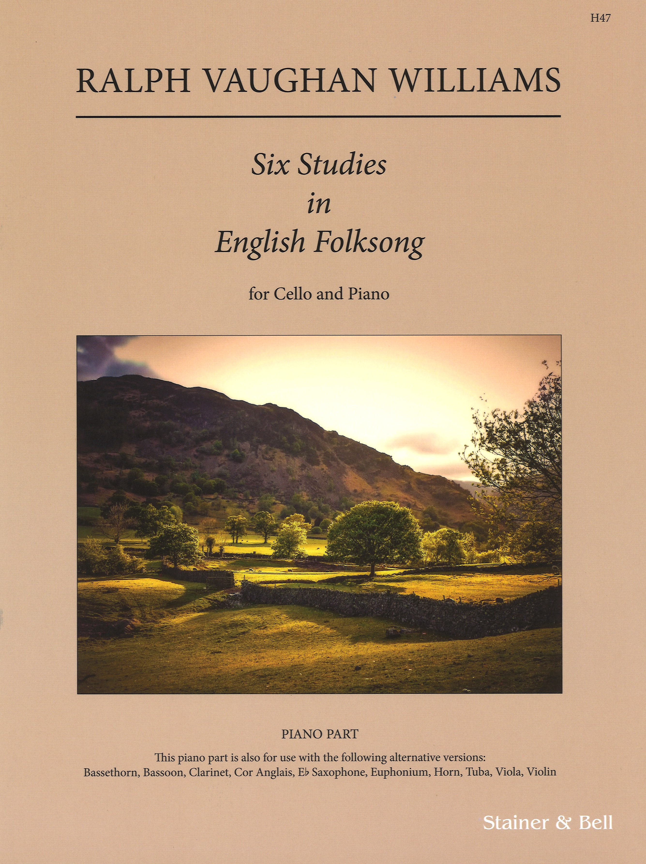 Vaughan Williams 6 Studies Eng Folksong Piano Part Sheet Music Songbook
