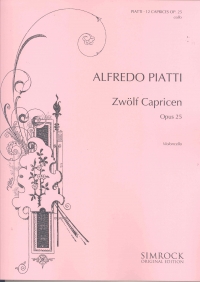 Piatti Caprices (12) Op25 Cello Sheet Music Songbook