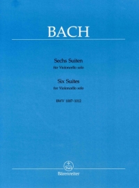 Bach Suites (6) Bwv1007-1012 Wenzinger Cello Solo Sheet Music Songbook